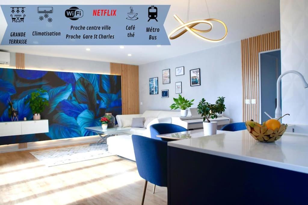 T3 Le Designer 4E-Terrasse-Climatisation & Netflix Apartment Марсилия Екстериор снимка